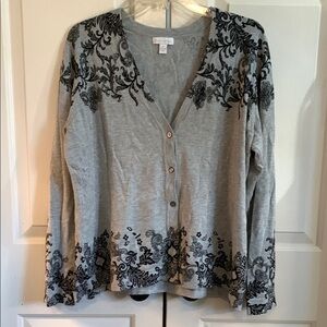 Charter Club Gray and Black Cardigan